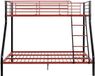 Vente-unique Stapelbed metaal zwart, rood 90 x 190 cm, 140 x 190 cm
