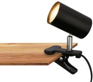 Briloner Klem - Lampe de bureau - 2766015 - Pivotant - À pince - Interrupteur à tirette - Commande par prise - 16,5 x 6,5 x 12 cm - Noir