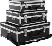 AREBOS Set Van 3 Aluminium Koffers in Zwart