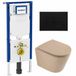 Geberit QeramiQ Dely Toiletset - 36.3x51.7cm - Diepspoel - Rimless - Inbouwreservoir - Softclose Zitting - Mat Zwarte Bedieningsplaat