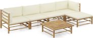 Maison Exclusive - Salon de jardin 6 pièces avec coussins bambou blanc crème