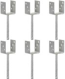 vidaXL Grondankers 6 st 9x6x30 cm gegalvaniseerd staal zilverkleurig