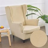Merkloos Wing chair covers - 2 Piece Stretch Velvet Cover - Beige