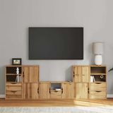 Prolenta Maison Exclusive - Meuble TV exclusif - Ensemble de 5 éléments pour salon avec espace de rangement ODDA, en bois massif de pin