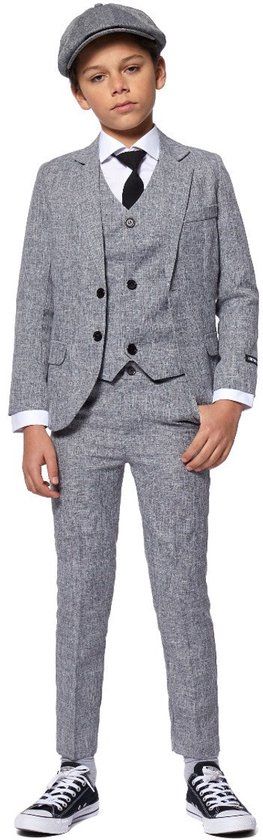 Suitmeister 20's Gangster Grey Jongens Pak - Maat L