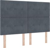 vidaXL Boxspring bed met hoofdeinde Donkergrijs 140 x 200 cm Fluweel