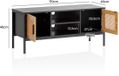 Ervesto meuble TV bas - Tressage viennois - Chêne noir - 110x48x40 cm