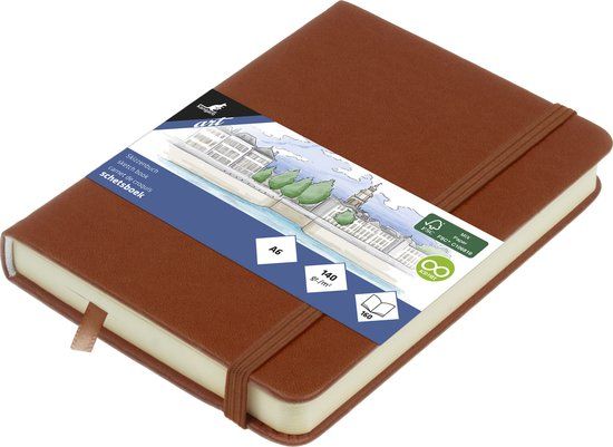 Kangaro Schetsboek - A6 - Cognac - PU-hardcover - 80 pagina's