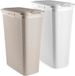 Plasticforte Panier à linge avec couvercle - set de 2 - blanc / beige - 48 litres