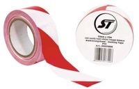 Stagetape Afzetlint Wit/Rood PVC 50mm