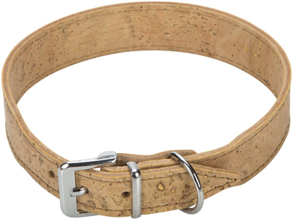 Beeztees Cork Hondenhalsband Leer Naturel 50cm x 30mm
