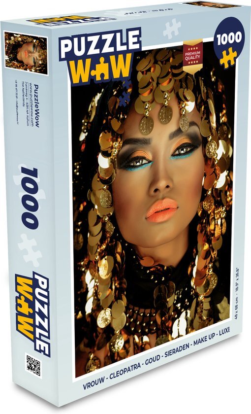 MuchoWow Puzzel Vrouw - Cleopatra - Goud - Sieraden - Make up - Luxe - Legpuzzel - Puzzel 1000 stukjes volwassenen - Sinterklaas cadeautjes - Sinterklaas voor grote kinderen