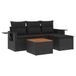 vidaXL 5-delige Loungeset met Kussens, Poly Rattan, Zwart