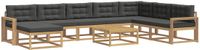 vidaXL Hoek loungeset 8 zitplaatsen Acacia hout Wit en antracietkleurig