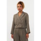 Ydence cropped double breasted blazer - groen