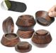 Merkloos / Sans marque Shenzhen Haorui Industrial Technology Co., Ltd. Bedverhogers - set van 8 - 1 cm hoogte - massief natuurlijk hout - antislip - donkere koffiekleur