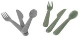 Set de couverts biodégradable, 6 pièces, moka et brun foncé