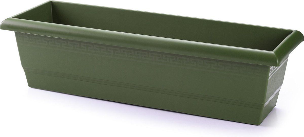 Forte Plastics Plantenbak groen rechthoekig 60 x 20 x 16 cm - Bloembakken/plantenbakken voor binnen/buiten