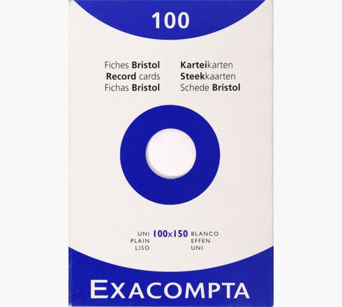 Exacompta System Card 100 x 150 mm Blank White