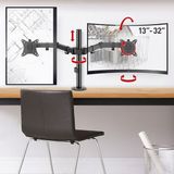 Barkan Monitor Arm - Monitorstandaard voor 2 schermen van 13\"/ 32\" - Zwart