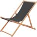 vidaXL Fauteuil pliant avec revêtement en tissu et cadre en bois, gris