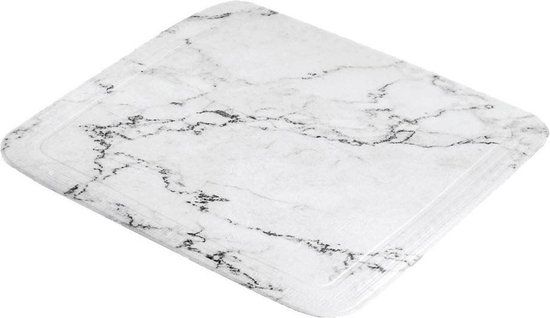 KLEINE WOLKE Antislip Douchemat 55 x 55 cm Marble - Wit/Grijs