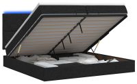 vidaXL Ottomanbed met matras en LED-verlichting, zwart, 200 x 200 cm, stof