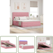 Vidaxl Lit LED avec rangement et LED rose 160 x 200 cm velours