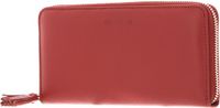 COCCINELLE Leren Portemonnee Tassel Zip Around Wallet Acero Donkerrood