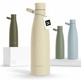 LARS NYSØM Nåde Roestvrijstalen drinkfles 1000ml - BPA-vrije geïsoleerde waterfles 1,00 Liter (Almond Beige)