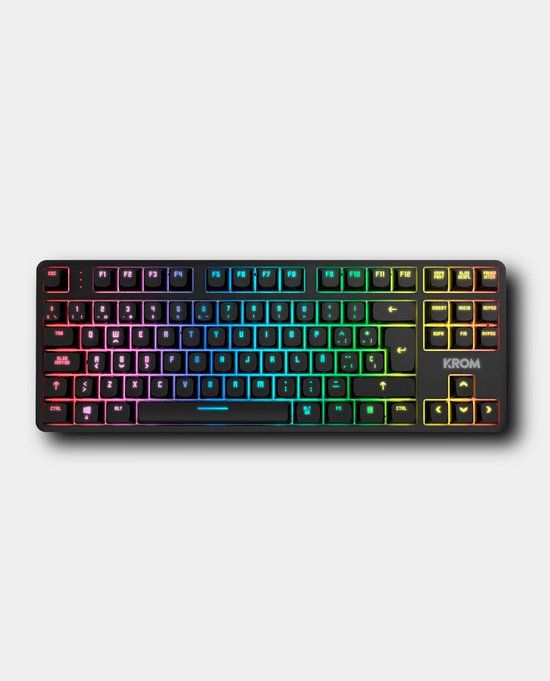 Krom NXKROMKERNELPROSP Toetsenbord Gamen USB + RF Wireless + Bluetooth QWERTY Spaans Zwart, Wit
