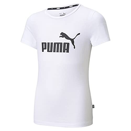 PUMA Mädchen T-Shirt ESS Logo Tee G, White, 104, 587029