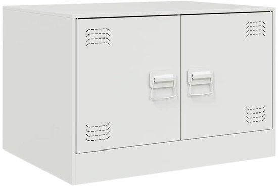 vidaXL Salontafel 67x50x44 cm staal wit