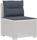 vidaXL Tuinbank met Kussens Rattan Look PP Wit