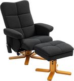 Homcom Massagestoel met Ottoman Set Polyester, Schuim 80L x 86B x 99H cm Zwart