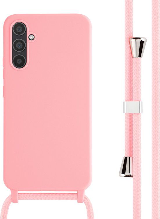 iMoshion Hoesje Samsung Galaxy A34 (5G) - Siliconen hoesje met koord - Roze