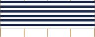Gebro Strand en camping windscherm - 2x - PE plastic - gestreept wit/blauw - 3,75 meter x 150 cm - stokken van 150 cm
