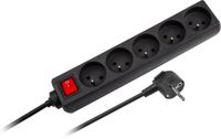 Rebel - Stroomverlengkabel - 3m - 5 Stopcontacten - 3x1,5mm² - Zwart