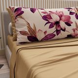 PETTI Artigiani Italiani - Katoenen beddengoed met kussenslopen met digitale print, eenpersoonsbed, beddengoedset met bloemenpatroon 7 taupe, 100% Made in Italy