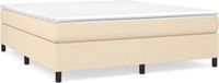 vidaXL lit sommier rembourré tissu crème 180x200 cm