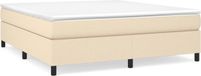 vidaXL lit sommier rembourré tissu crème 180x200 cm