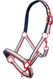 HKM Pro Team County halster rood / zand / lichtblauw