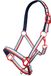 HKM Pro Team County halster rood / zand / lichtblauw