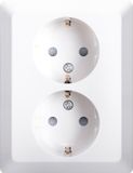 ION Industries E1 contactdoos inbouw - 2-voudig - randaarde - alpin wit