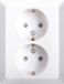 ION Industries E1 contactdoos inbouw - 2-voudig - randaarde - alpin wit