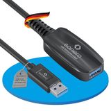 Sonero USB 3.2 Gen1x1 Actieve verlenging - A/A - zwart - 10,00m