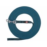 Trixie Hondenriem met antislip rubber, 10 m x 1,5 cm, petrol blauw