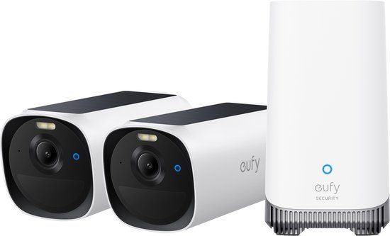 eufy E40 2-CamSet (HomeBase 3 S380) - Draadloze outdoor beveiligings camera - 2K, nachtzicht, gezichtsherkenning, lokale opslag