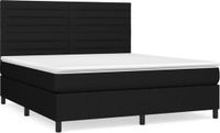 vidaXL Boxspring Bed met Matras - Stof - Zwart - 160x200 cm