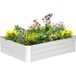 Carré potager surélevé en acier galvanisé protection contre mauvaises herbes 120 x 90 x 30 cm argent